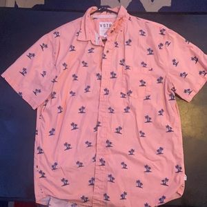 Salmon button down with navy islands